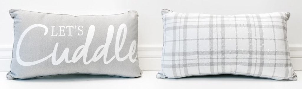 Gray and White Lets Cuddle Pillow Gabby s Farmhouse