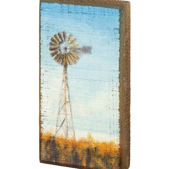 Windmill Wooden Box Sign