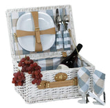 White Wicker Picnic Basket