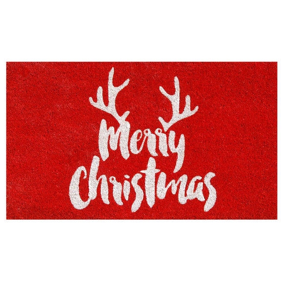 Merry Christmas Antlers Doormat