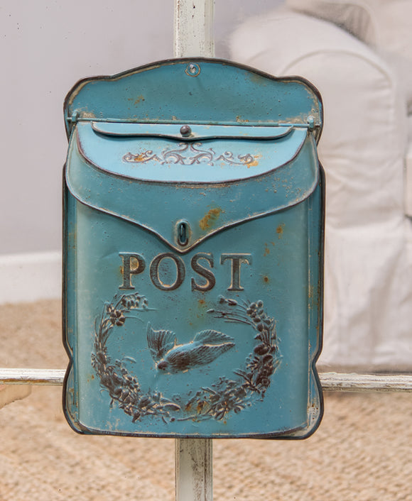 Distressed Blue Post Box