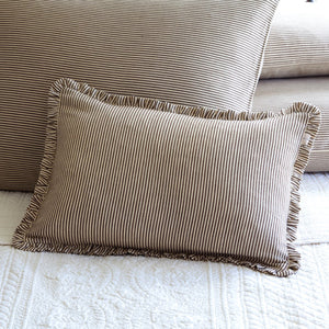 Brown and Cream Stripe Boudoir Pillow