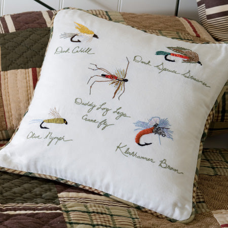 Fishing Flies Throw Pillow