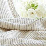 Cream and Gray Stripe Matelasse