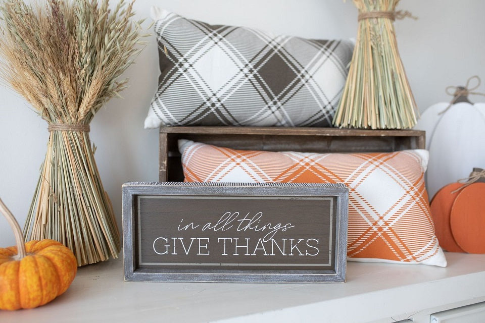 Thankful, Grateful, Blessed Pumpkin Fall Pillow