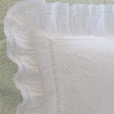 Ruffled White Throw Pillow