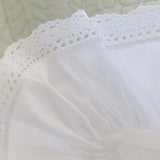 Ruffled White Throw Pillow