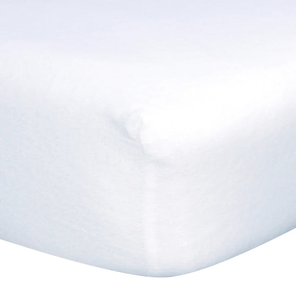 White Cotton Flannel Deluxe Crib Sheet