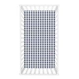 Navy and White Buffalo Check Deluxe Flannel Crib Sheet