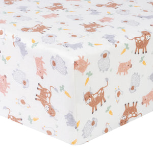 Farm Friends Deluxe Flannel Fitted Crib Sheet