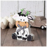 Smiling Cow Wood Sitter