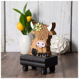 Highland Cow Wood Sitter