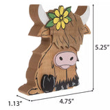 Highland Cow Wood Sitter