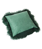 Tibetan Lambskin Pillow Cover Evergreen