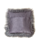 Tibetan Lambskin Pillow Cover Pewter