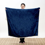Navy Sherpa Plush Throw
