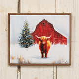 Winter Highland Barn Canvas Wall Decor