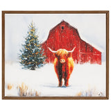Winter Highland Barn Canvas Wall Decor