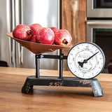 Distressed Metal Decorative Scale with Clock