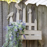 Metal Fence with Birds Planter
