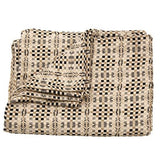 Gray Black and Cream Patterned Throw