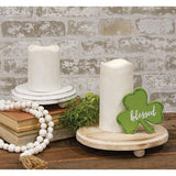 Distressed White Washed Wooden Risers - Set of Two