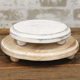 Distressed White Washed Wooden Risers - Set of Two