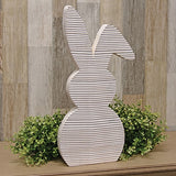White Distressed Corrugated Wooden Bunny Sitter