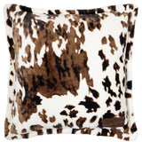 Cowhide Tri-Color Plush Sherpa Pillow