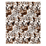 Tri Colored Cowhide Plush Throw Blanket