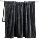 Grey Plush Sherpa Throw