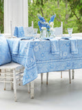 Floral Washed Blue Tablecloth