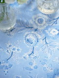 Floral Washed Blue Tablecloth
