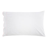 Scallop Frame Embroidered Cotton Percale Sheet Set