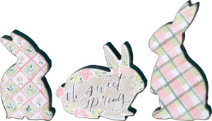 Wooden Chunky Bunny Sitter Set