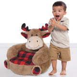 Children's Plush Buffalo Check Moose Chair