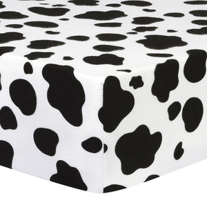 Cow Print Deluxe Flannel Crib Sheet