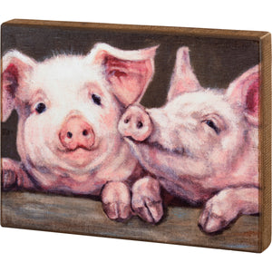 Pig Wooden Box Sign