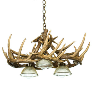 Whitetail Deer 10 Antler Chandelier with Down Lights