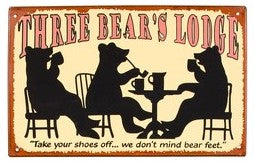 Three Bears Tin Sign