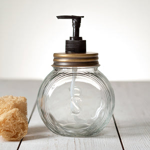 Sellers Soap Dispenser with Antique Brass Lid