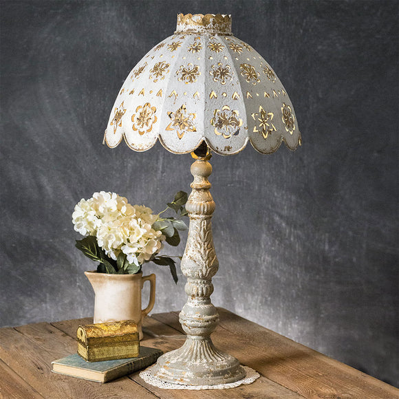 Metal Table Lamp With Decorative Shade