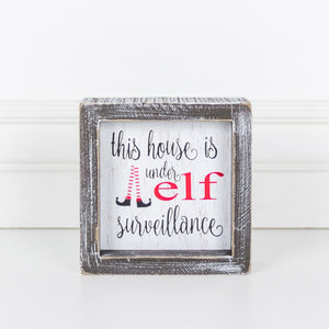 Elf on the shelf wooden wall sign