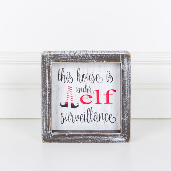 Elf on the shelf wooden wall sign