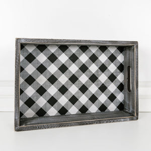 Buffalo Check Wooden Serving Tray