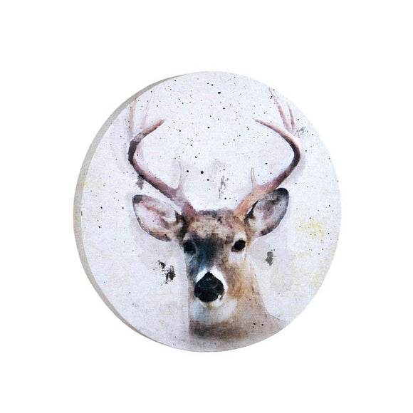 Watercolor Round Deer Canvas Art
