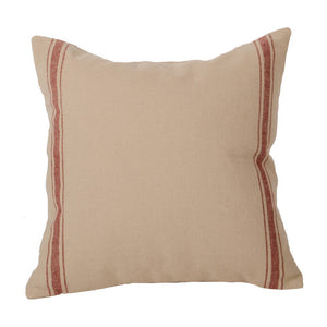 Grain Sack Barn Red + Oat Stripe Pillow Cover