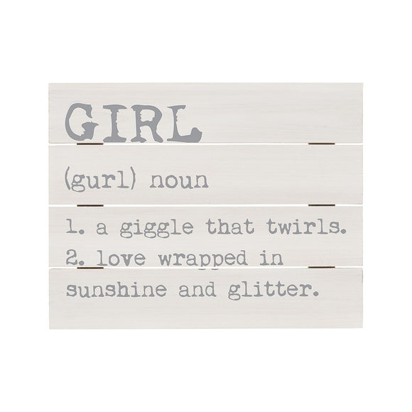 Girl Definition Wooden Pallet Sign
