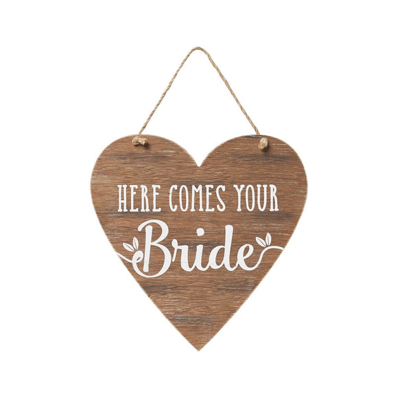 Wooden Heart Bride Sign