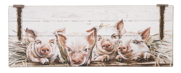 Painted Pig Wall Plaque